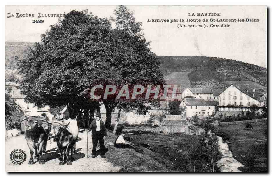 La Bastide — L'arrivée par la Route de St-Laurent-les-Bains (Alt. 1024 m.) — Cure d'air — La Lozère Illustrée n°2489