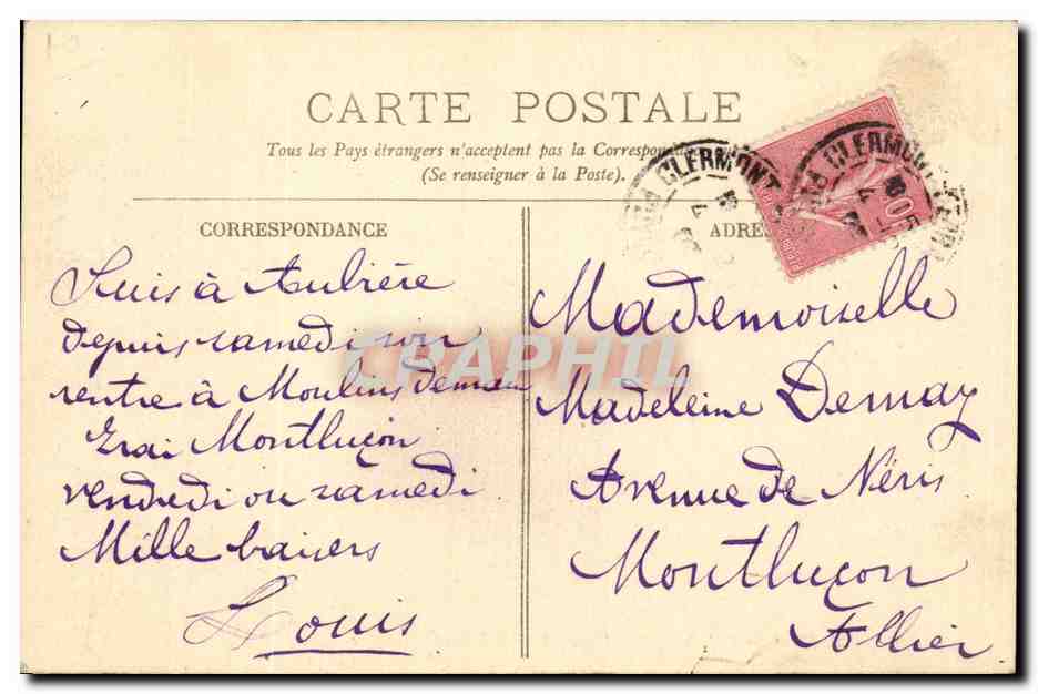 Clermont Ferrand - Le Theatre et le Boulevard Desaix - CPA  — Rückseite