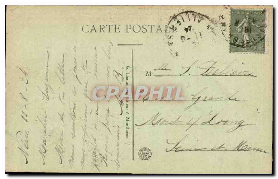 Vladuc des Fades (Puy-de-Dôme) sur la Sioule — pont en maçonnerie — éditeur G. Chammong & Montlucan — Achterkant