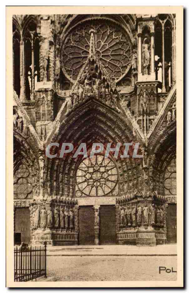 Reims - La Grand Portail de la Cathedral - CPA 