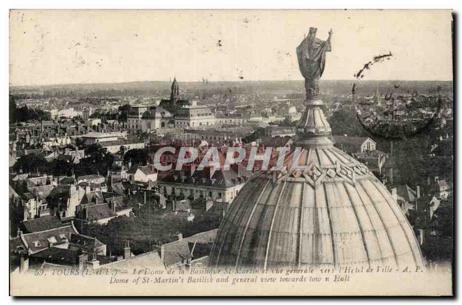 CPA Tours Le dome de la basilique St Martin 