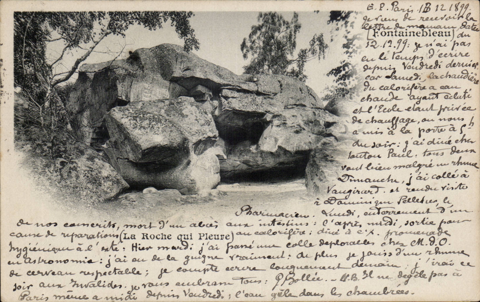 La Roche qui Pleure — Fontainebleau — G.P. Paris, B 12 1899