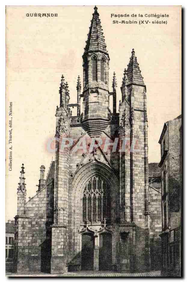 Guerande - Facade de la Collegiale St Robin - CPA 