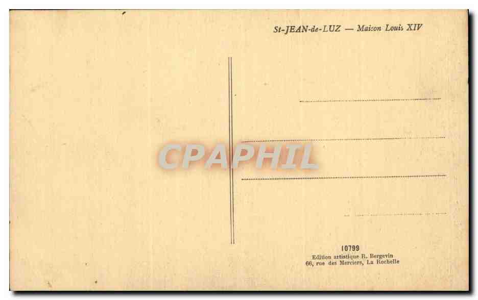Saint Jean de Luz - Maison Louis XIV - CPA  — Verso
