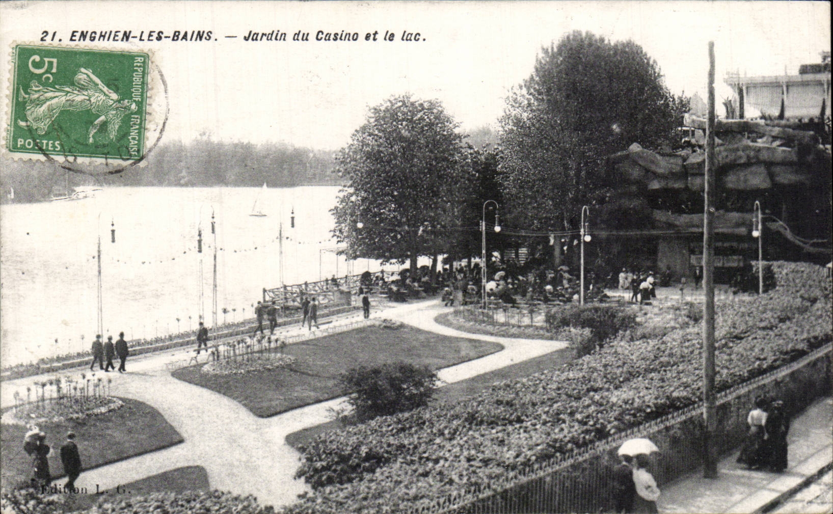 Enghien les Bains - Jardin du Casino et le Lac - CPA 