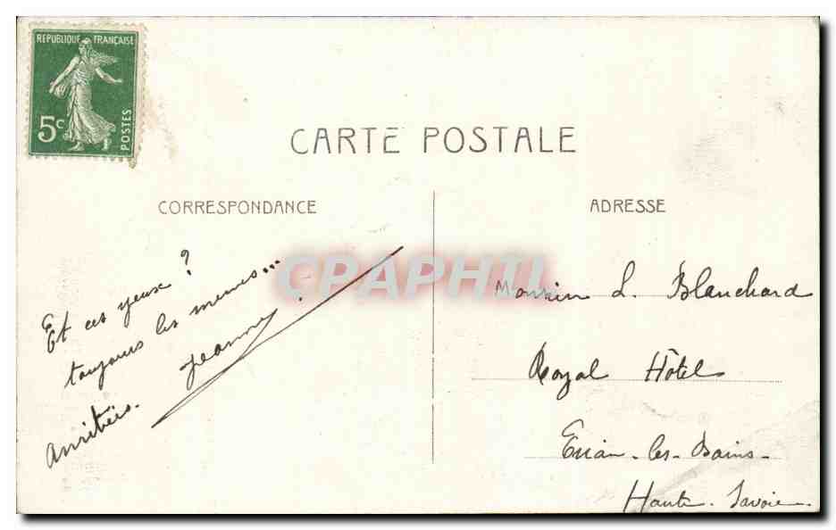 Enghien les Bains - Jardin du Casino - CPA  — Verso