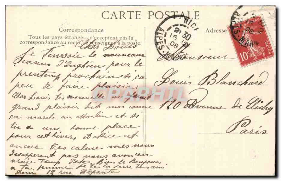 Enghien les Bains - La Ville en 1909 - CPA  — Back