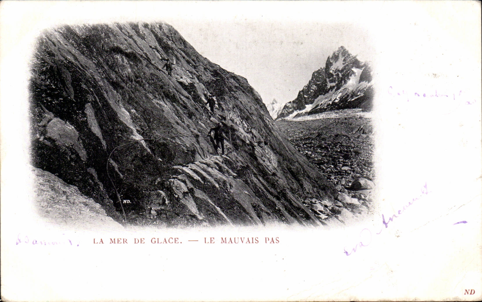 La Mer de Glace - Le Mauvais Alpinistes - CPA 