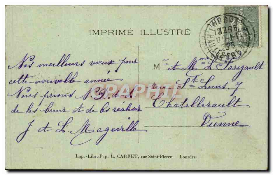 Lourdes - La Grotte - CPA  — Verso
