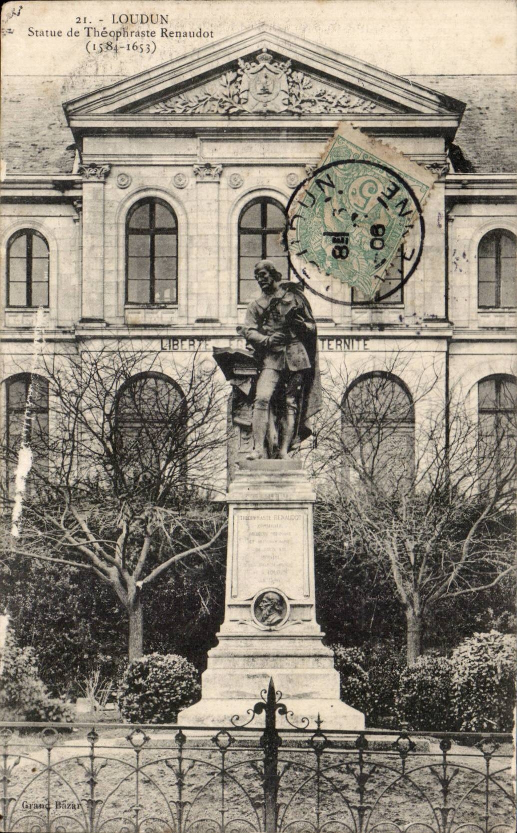 Loudun - Statue de Theophraste Renaudot - CPA 