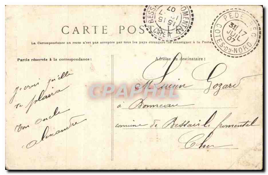 Folklore - Costumes - Jeune Fille de Roscoff - Costume de Fete - CPA  — Verso