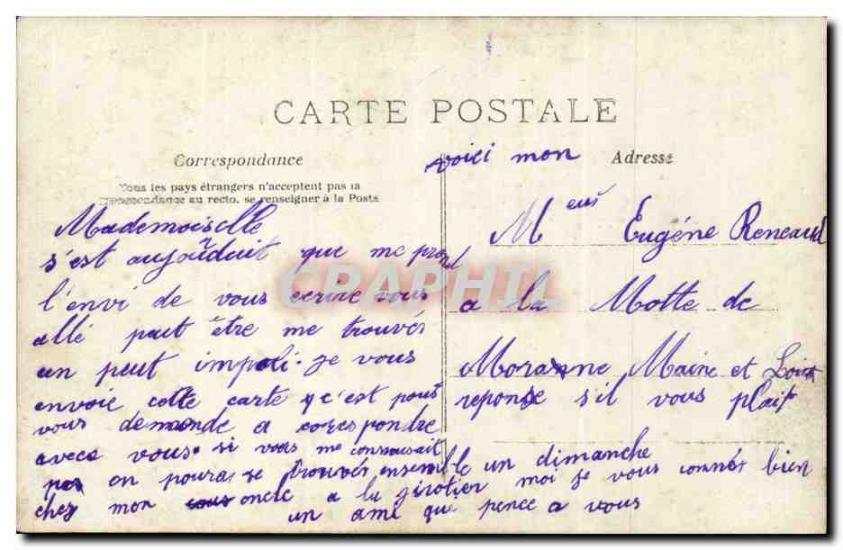Fantaisie - Couple - Loin des yeux pres du coeur - CPA  — Rückseite