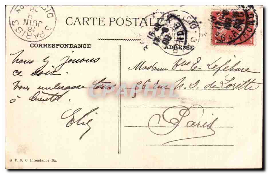 CPA Bordeaux Le grand theatre — Verso