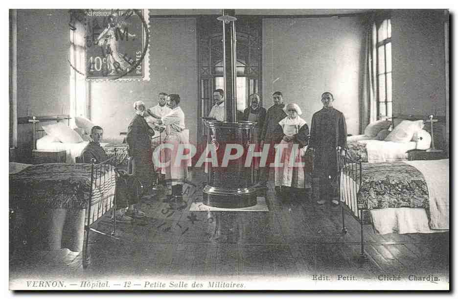 Vernon — Hôpital — 12 — Petite Salle des Militaires — Edit. Petit — Cliché Chardin