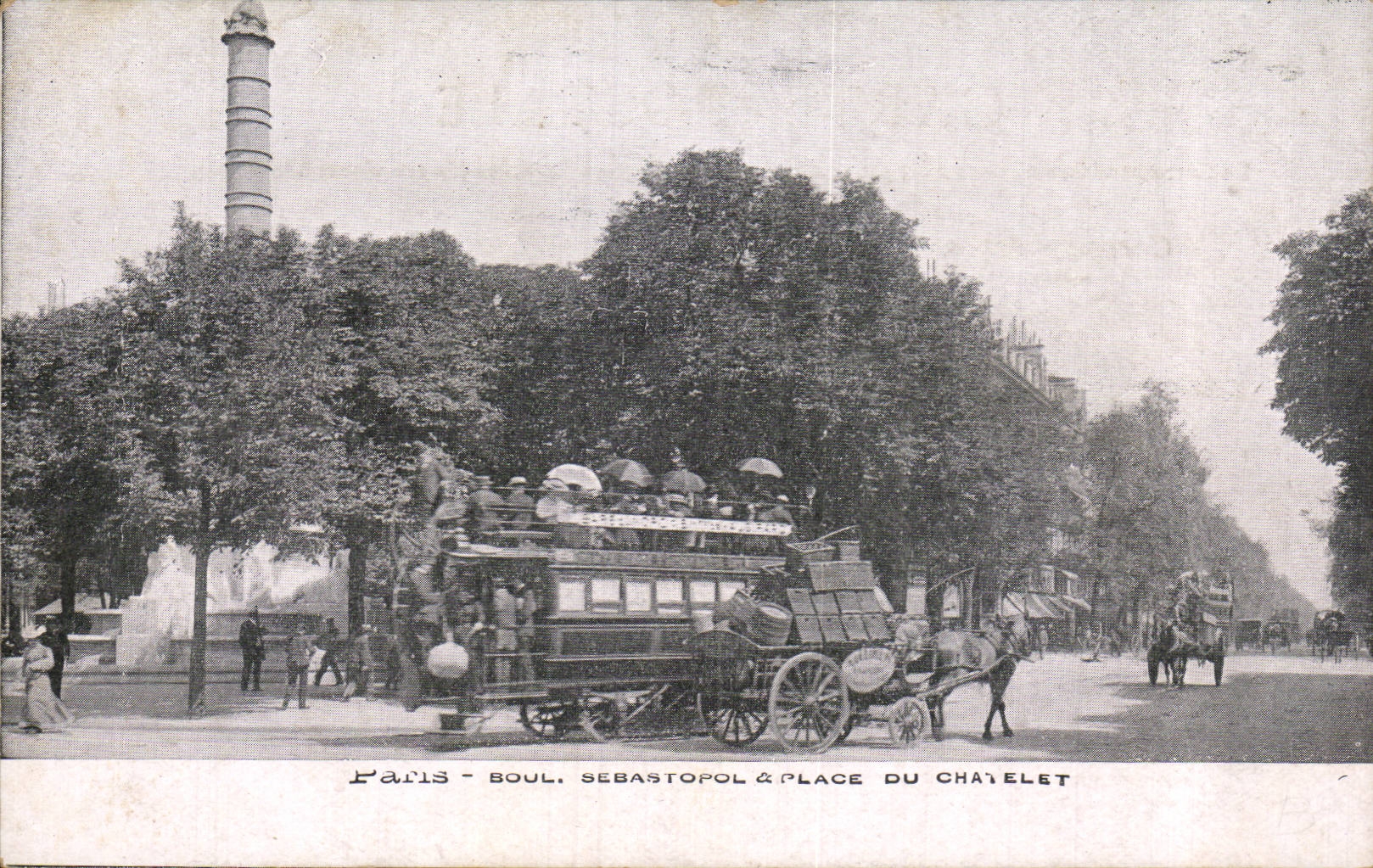 CPA Paris Boulevard Sebastopol et place du Chatelet 