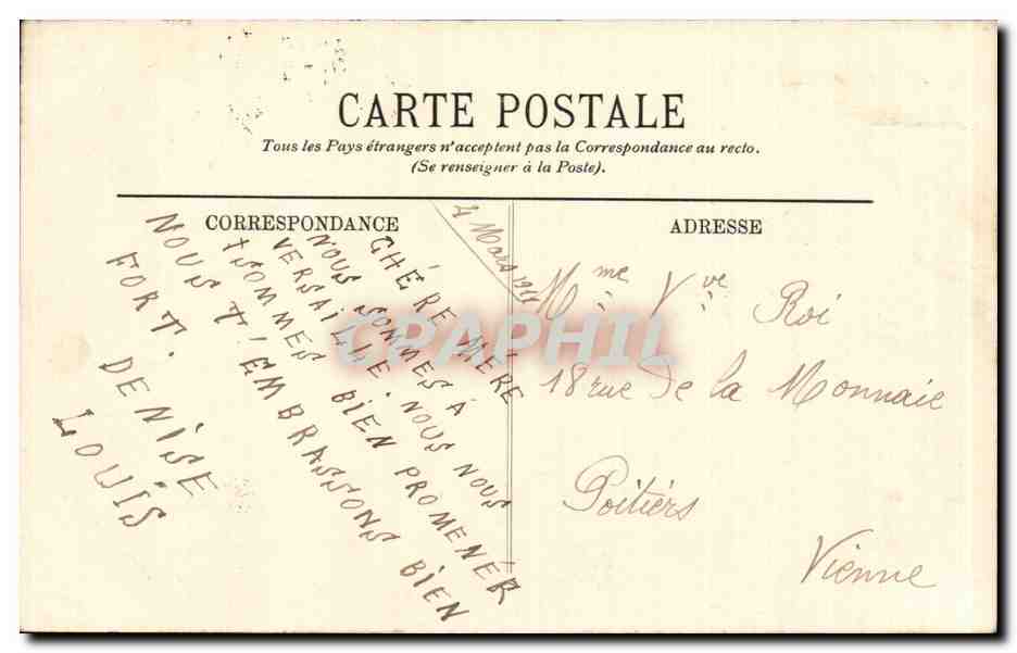 CPA Parc de Versailles Bassin de Latone  — Verso