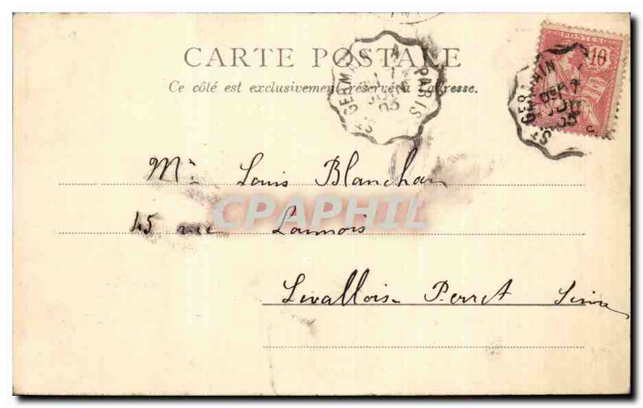 CPA St Germain en Laye Chateau — Verso