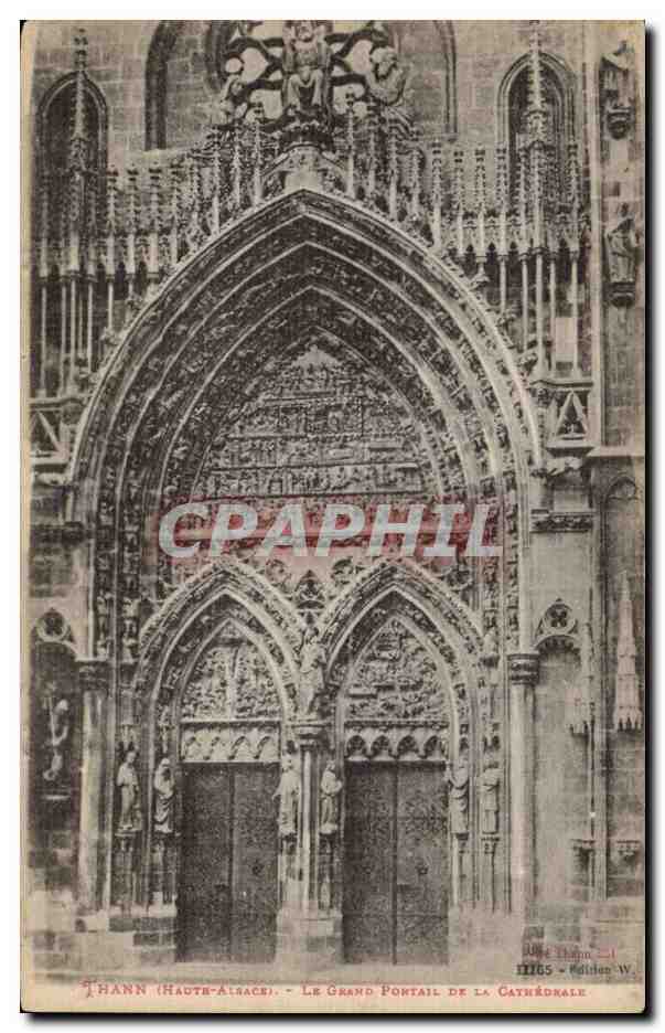 CPA Thann le grand portail de la cathedrale
