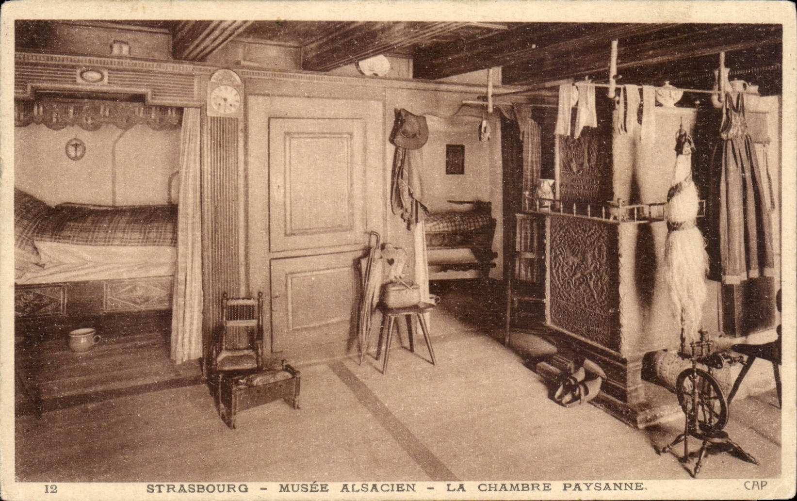 CPA Strasbourg Musee alsacien La chambre paysanne