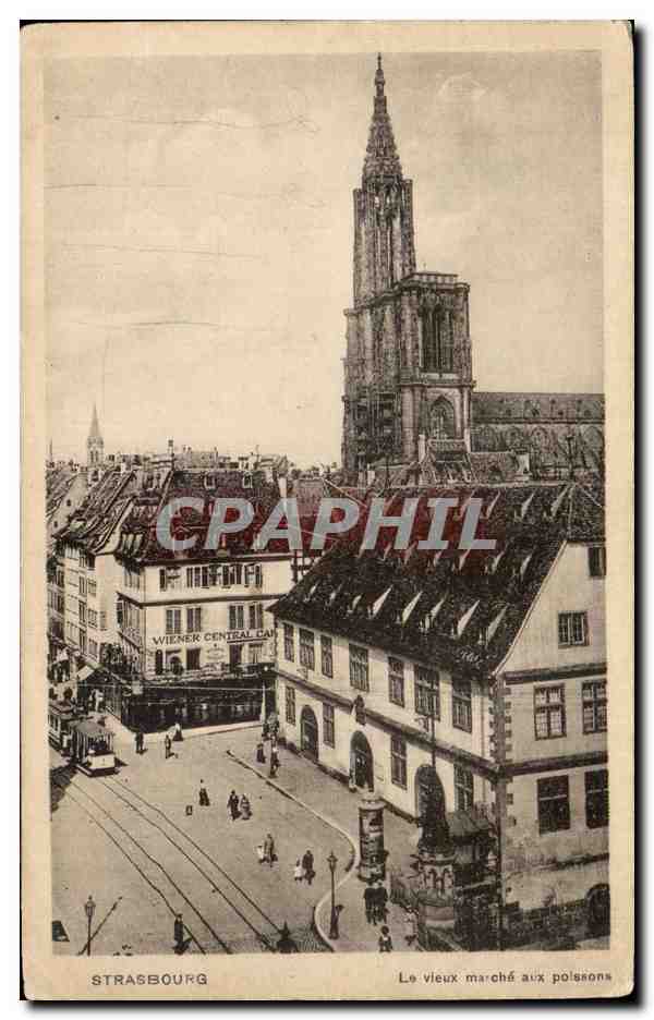 CPA Strasbourg Le vieux marche aux poissons
