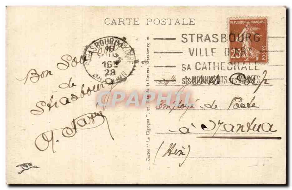 CPA Strasbourg la cathedrale — Verso