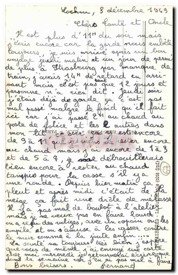 CPA Strasbourg Cathedrale — Verso