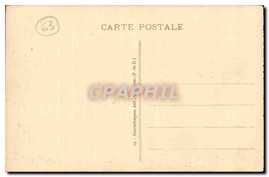 CPA Le lac et le village d Aydat — Rückseite