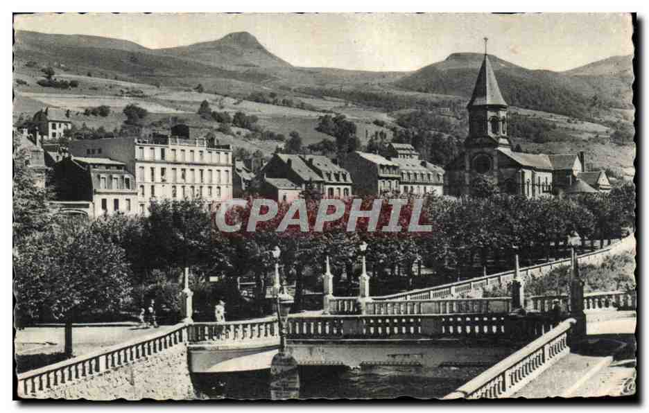 La Bourboule — L'Église et les Quais de la Dordogne — Cie des Arts Photomécaniques, Paris