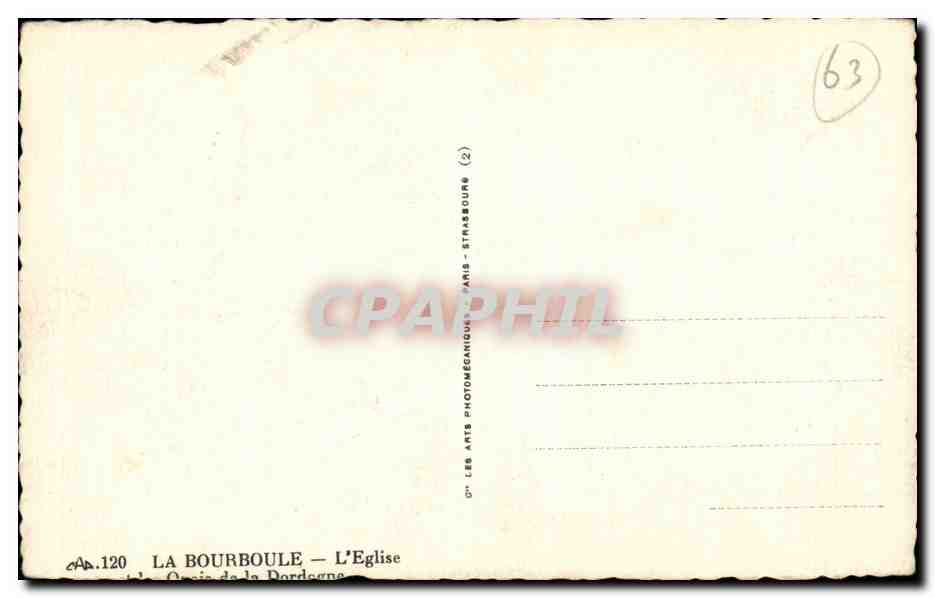 La Bourboule — Die Kirche — Les Arts Photomécaniques, Paris — Rückseite