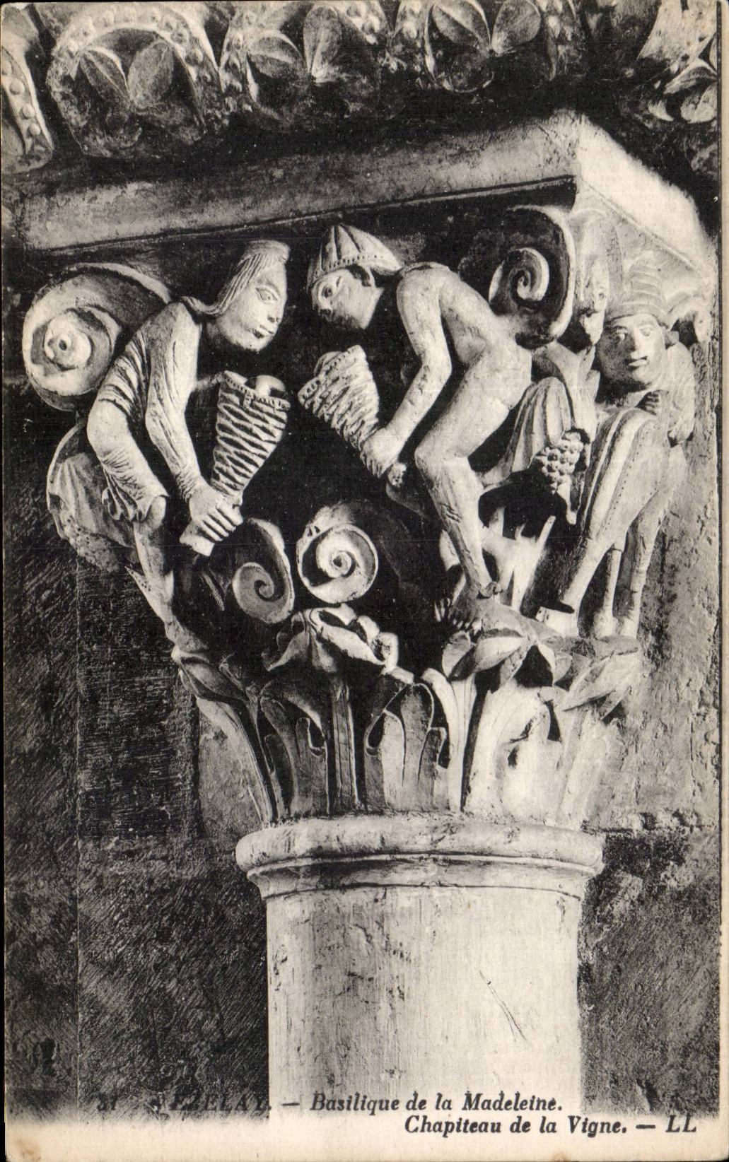 Basilique de la Madeleine — Kapitell der Weinrebe — LL