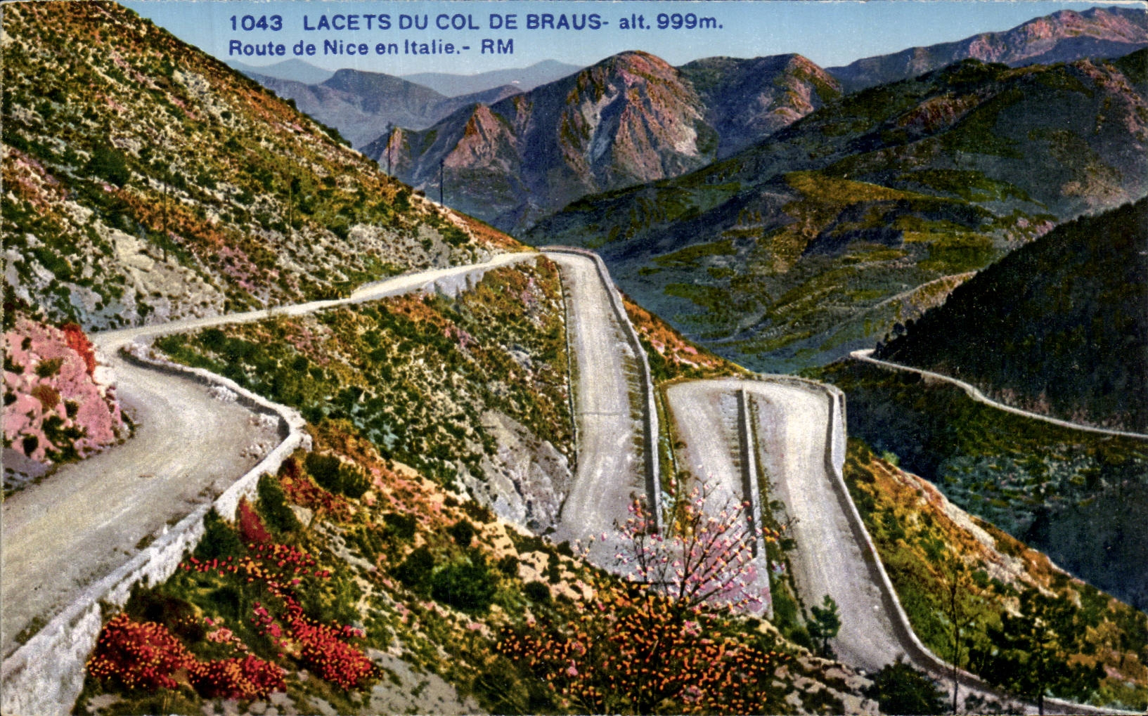 CPA Lacets du col de Braus Roue de Nice en Italie 