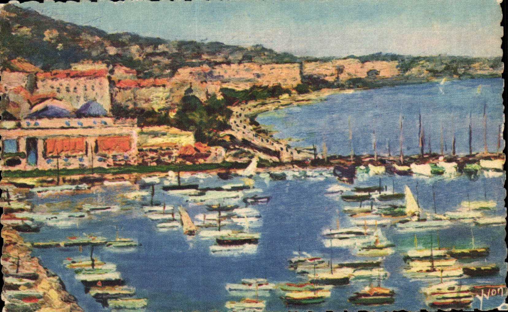 CPA Cannes Vue generale sur le port le casino et les hotels