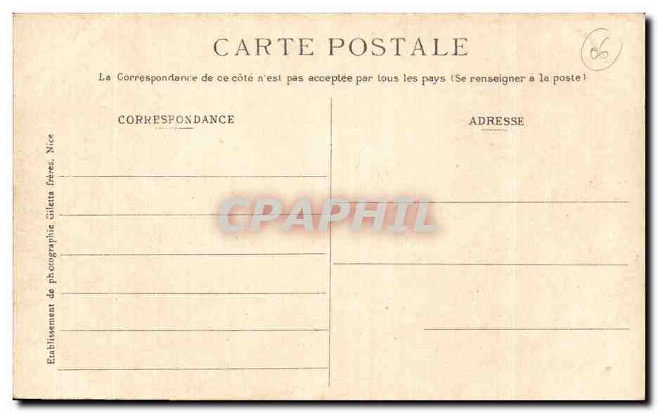 CPA Cannes Promenade du Midi par un coup de mer — Verso