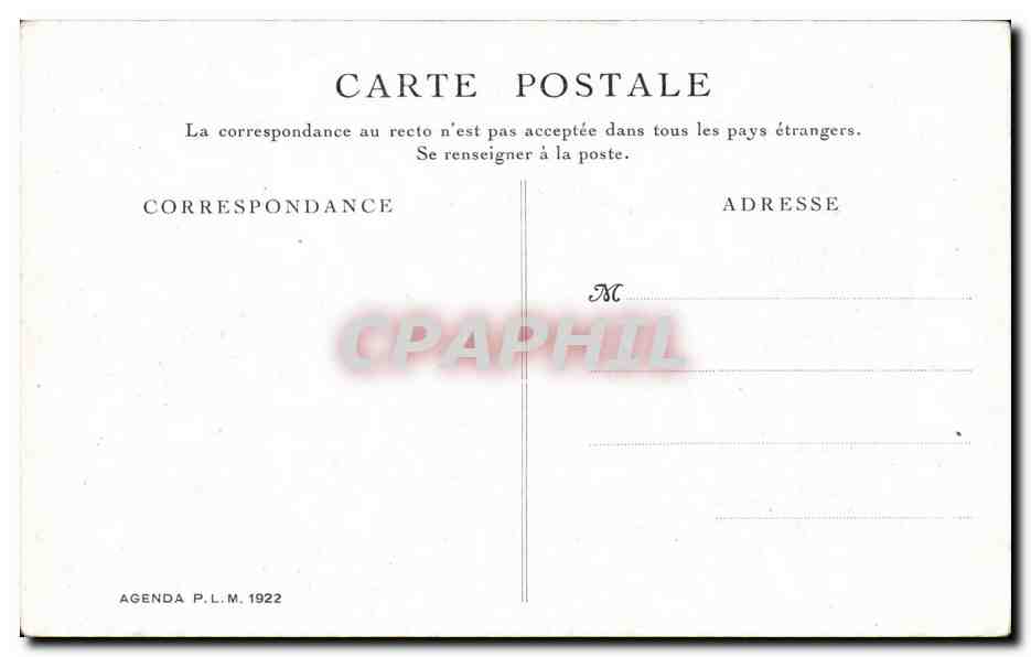 CPA Cote d azur Rochers de la Napoule — Rückseite