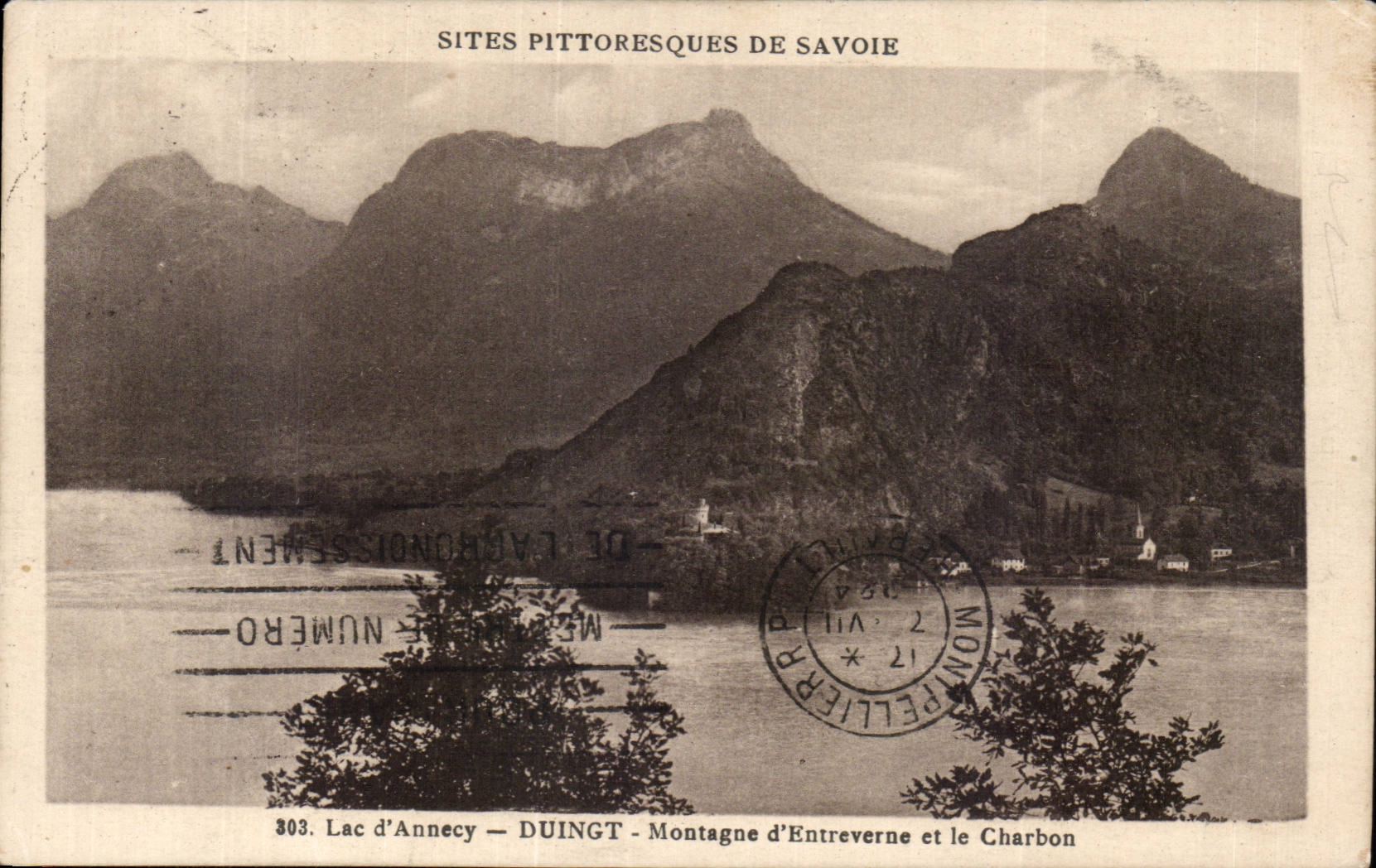 Lac d'Annecy — Montagne d'Entreverne et le Charbon — Sites pittoresques de Savoie — n°303