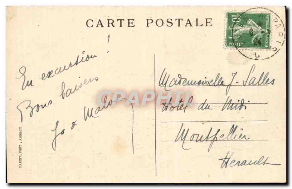 Lac d'Annecy — Montagne d'Entreverne et le Charbon — Sites pittoresques de Savoie — n°303 — Reverso