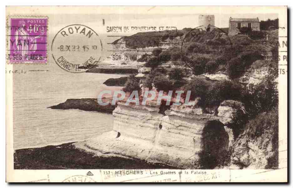 CPA Meschers Les grottes et la falaise 