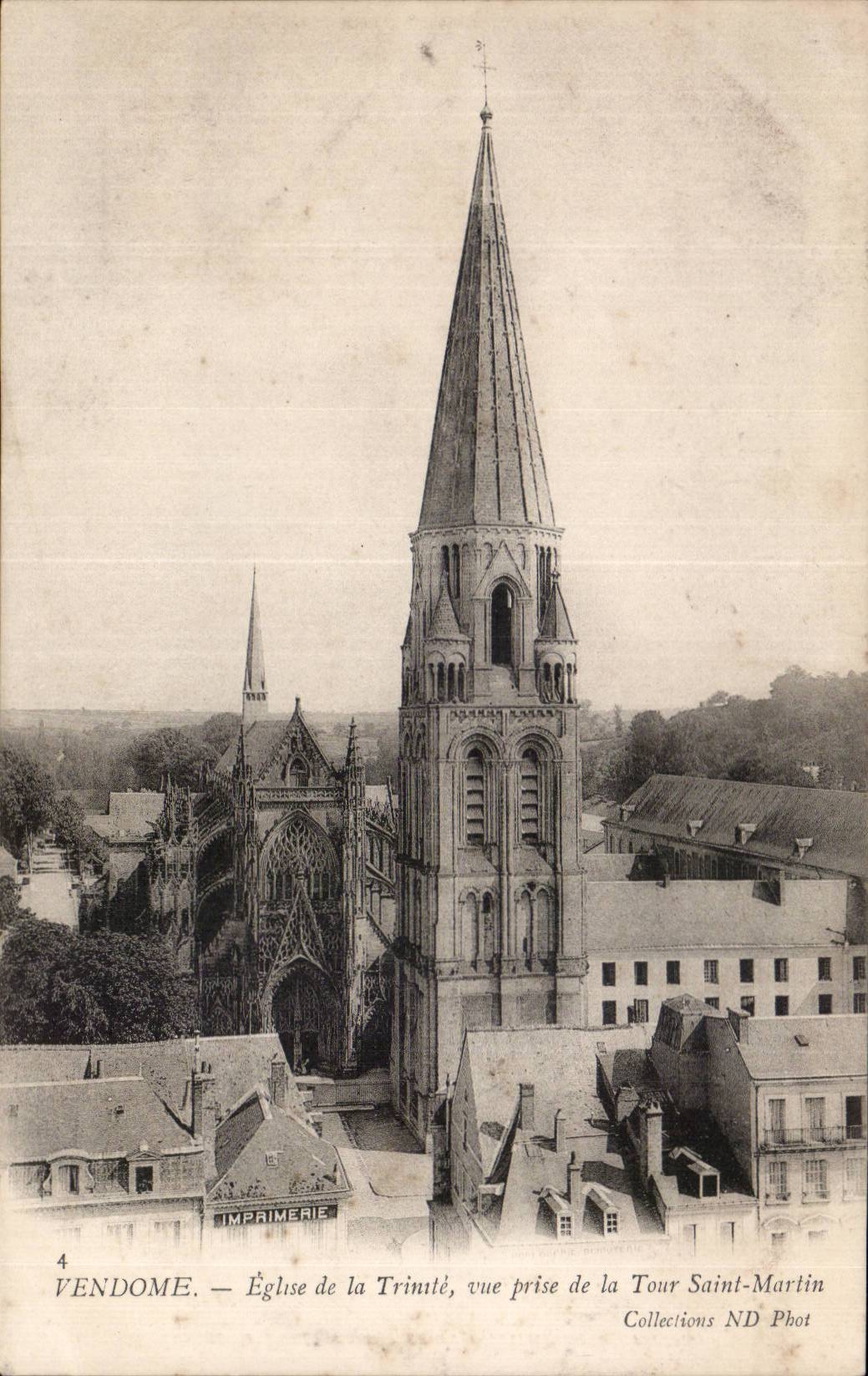 Vendôme — Église de la Trinité, vue prise de la Tour Saint-Martin — Imprimerie ND Phot