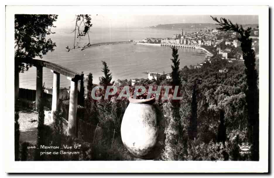 CPA Menton Vue generale prise de Garavan