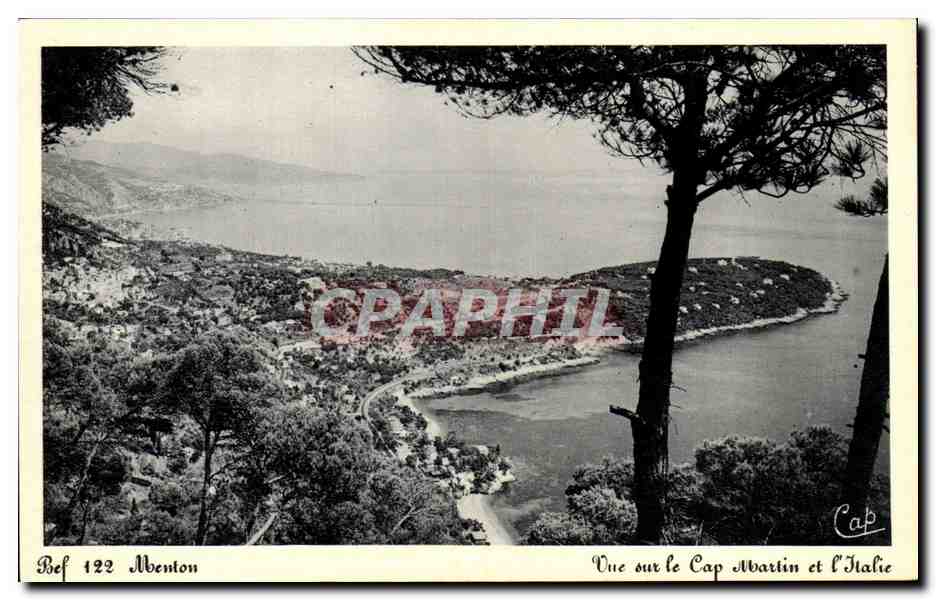 CPA Menton Vue sur le Cap Martin et l Italie