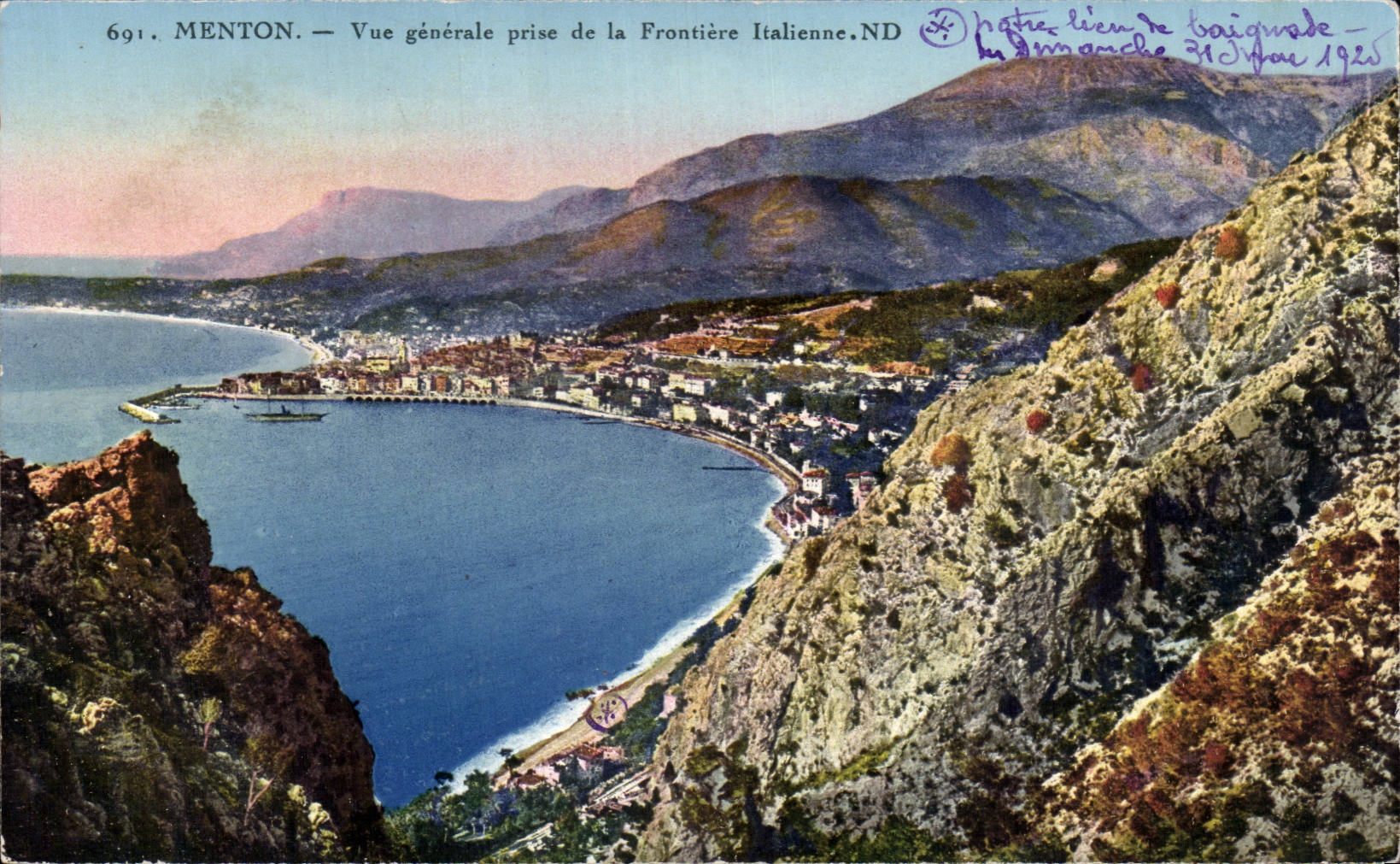 CPA Menton Vue generale prise de la frontiere italienne 