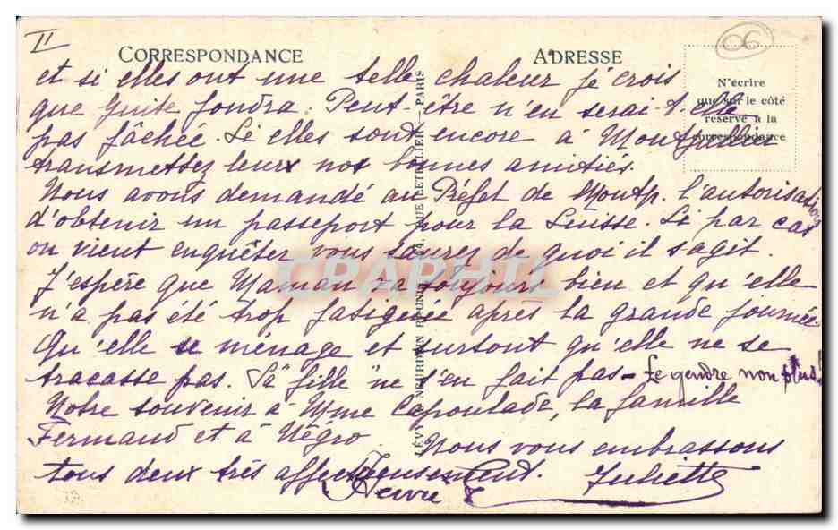 CPA Menton Vue generale prise de la frontiere italienne  — Verso