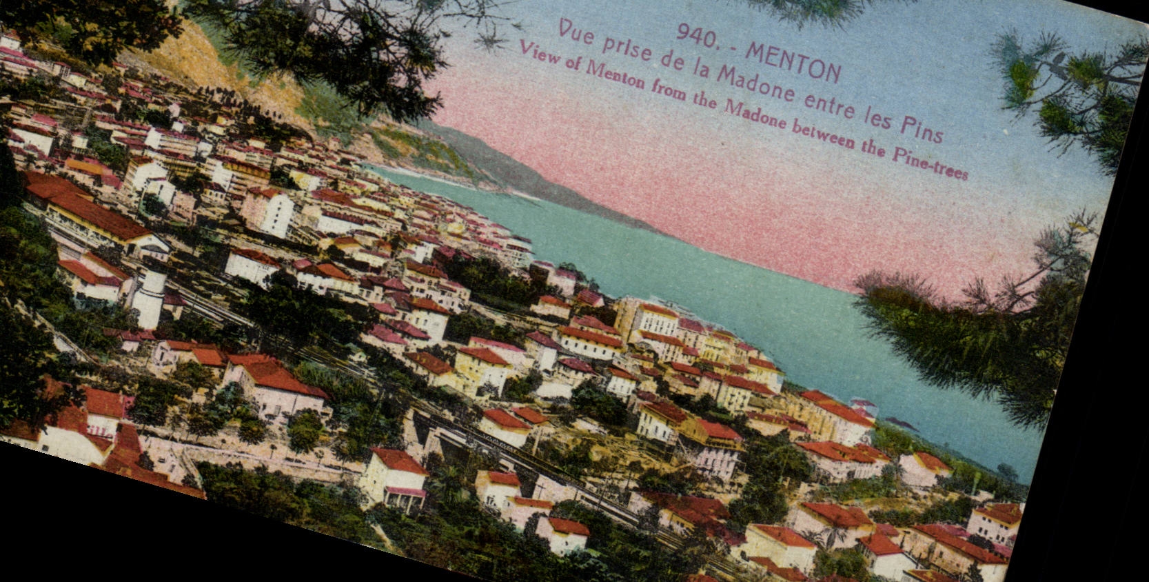 CPA Menton Vue prise de la Madone entre les pins 