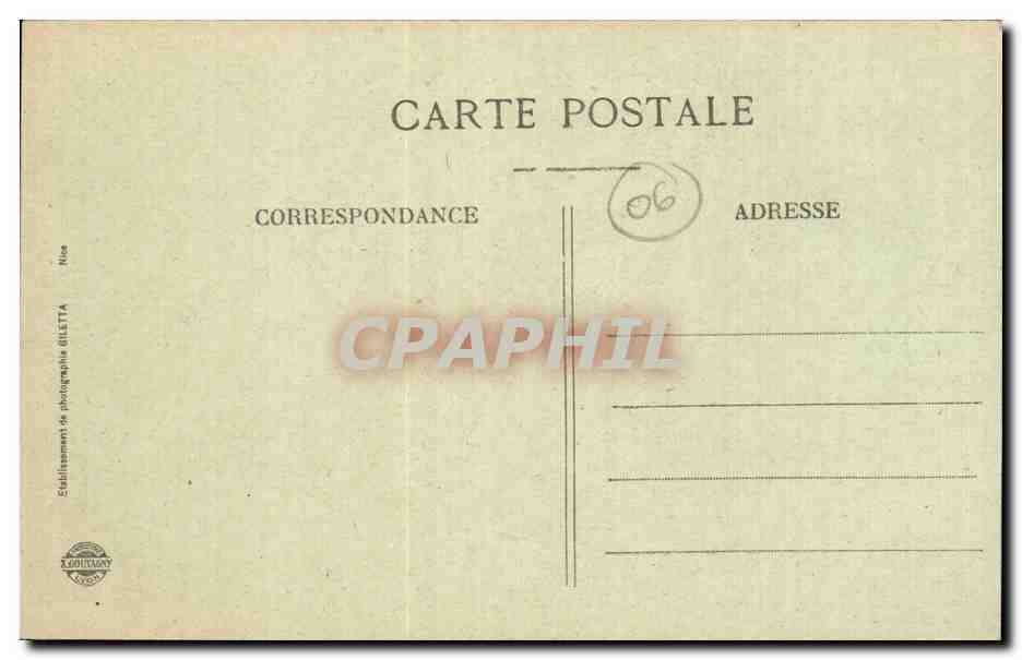 CPA Cote d azur a vol d aeroplane de Menton a Cannes — Rückseite