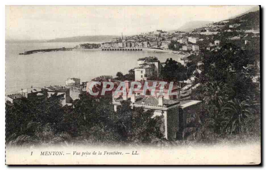 CPA Menton Vue prise de la frontiere