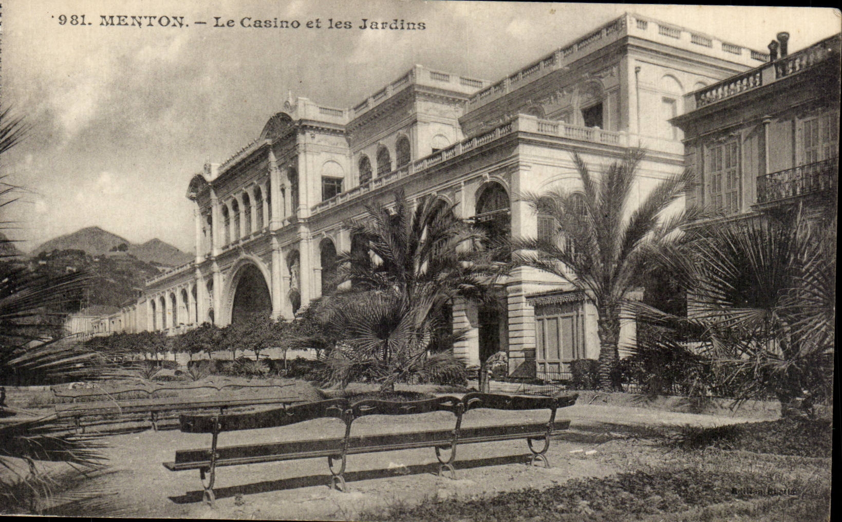CPA Menton Le casino et les jardins