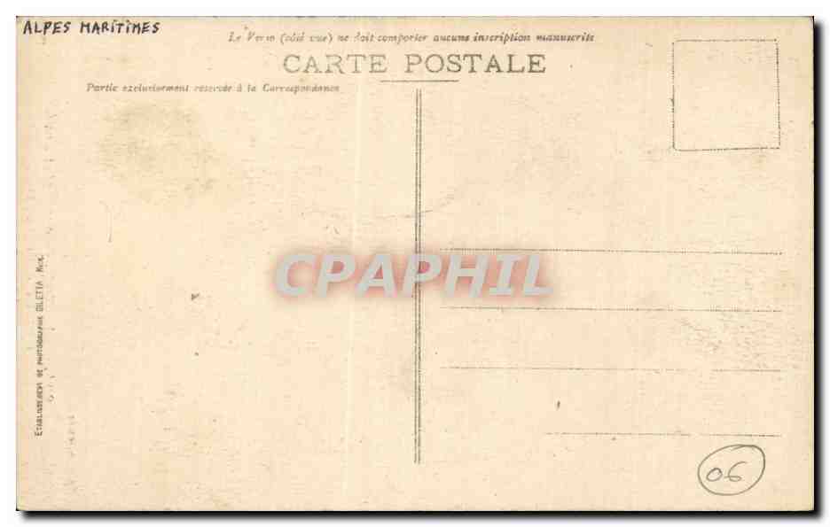 CPA Menton Pont St louis Frontiere italienne  — Rückseite
