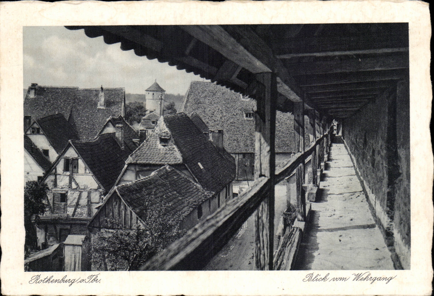 CPA Rothenburg Blick vom Wehrgang