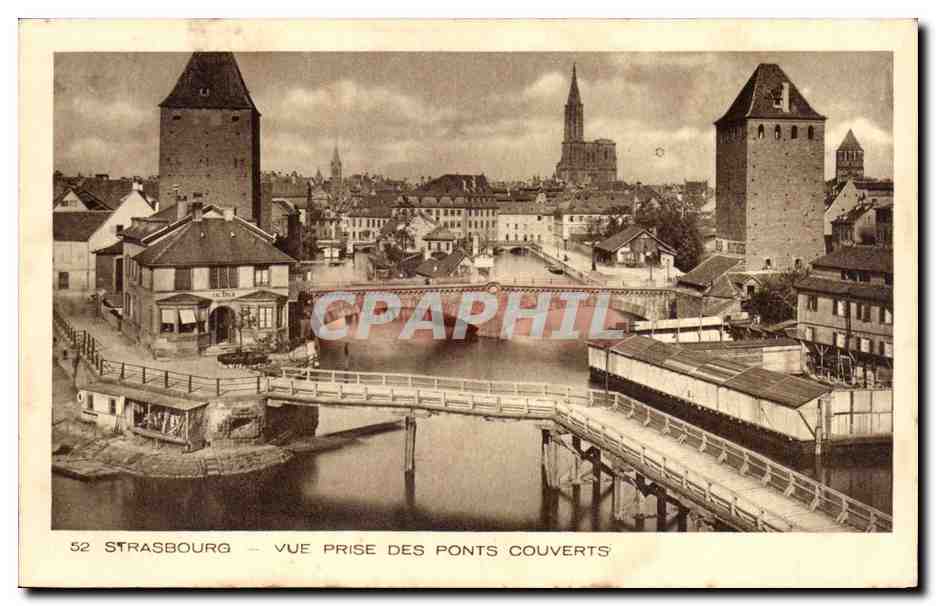 CPA Strasbourg Vue prise des ponts couverts