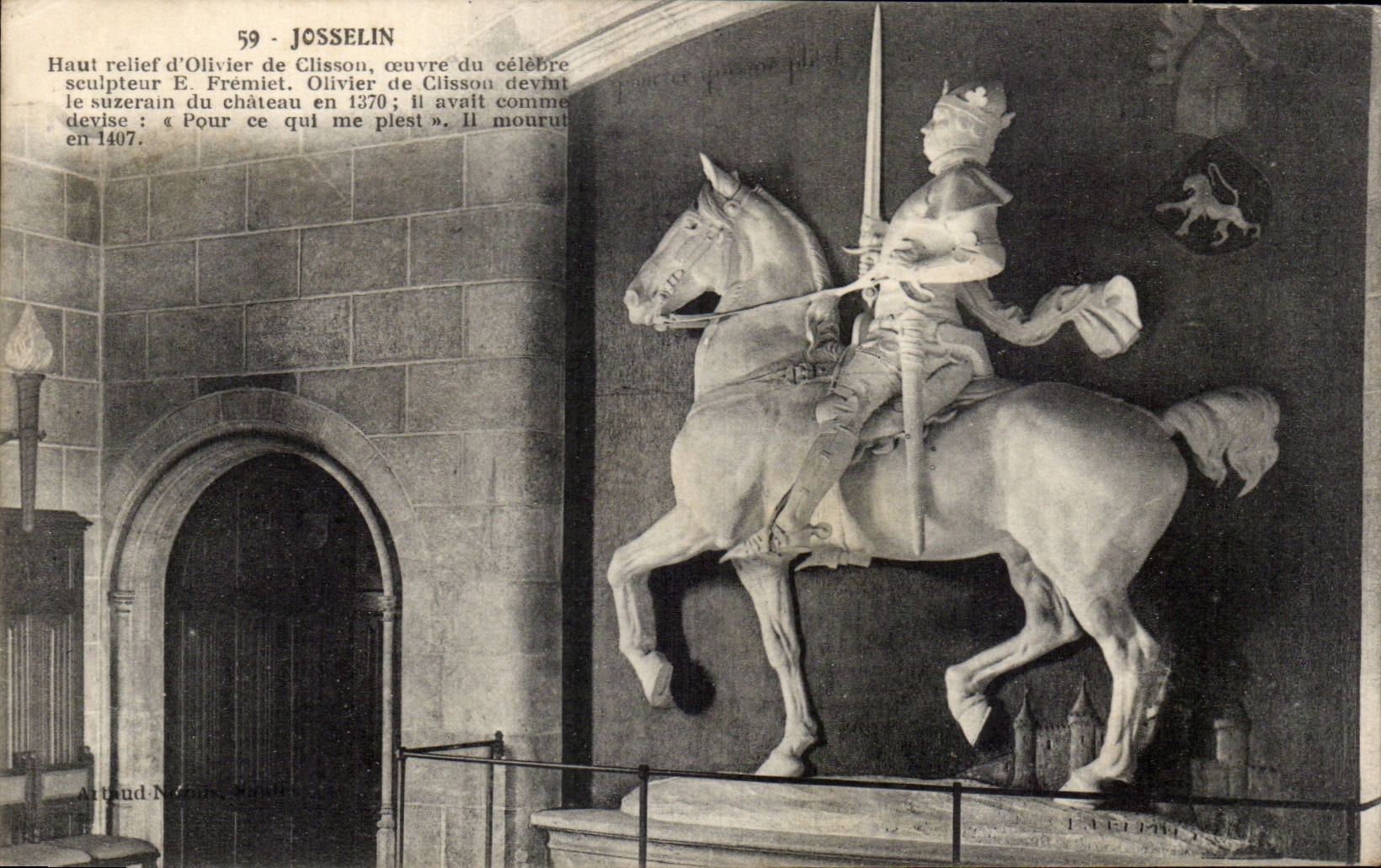 CPA Josselin Haut relief d olivier de Clisson 